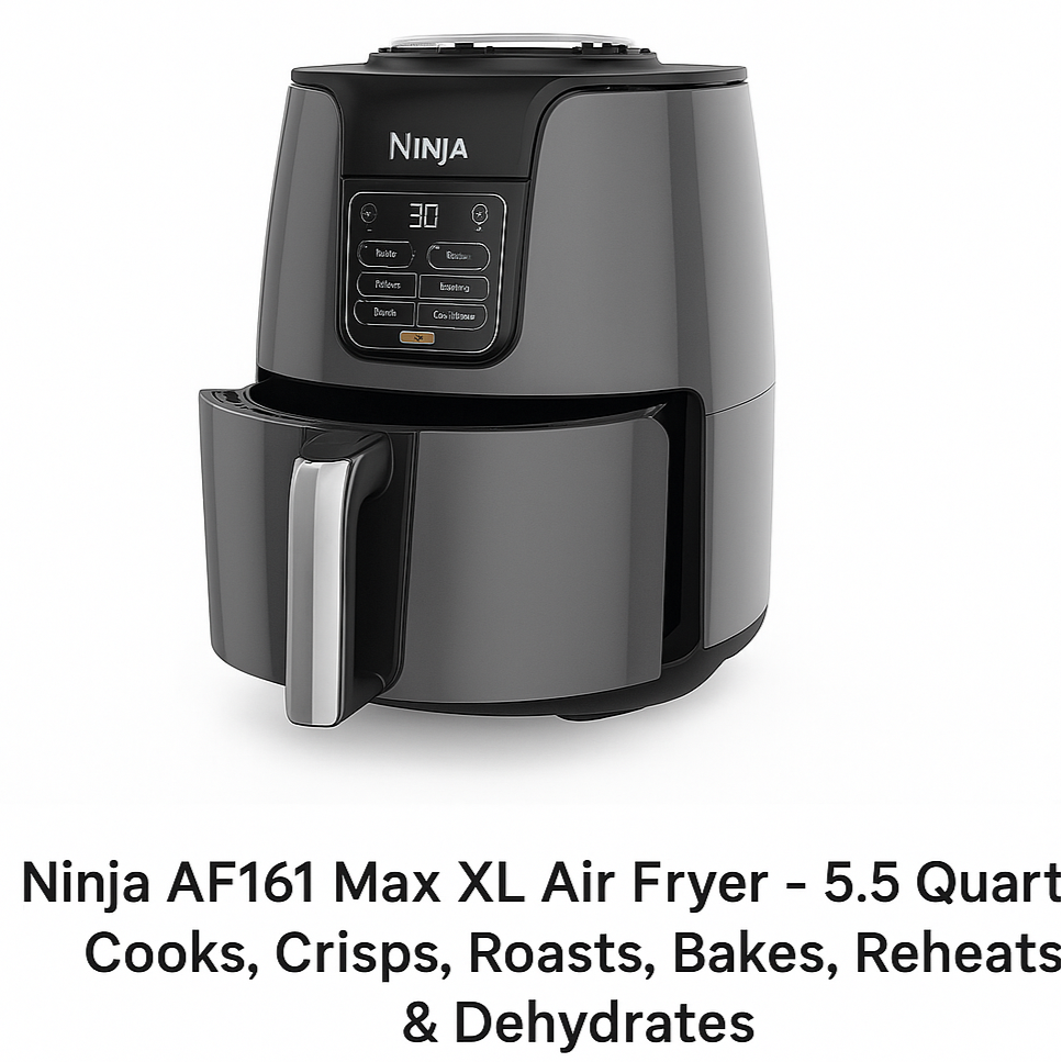 Ninja AF161 Max XL Air Fryer – 5.5 Quart, Cooks, Crisps, Roasts, Bakes, Reheats & Dehydrates